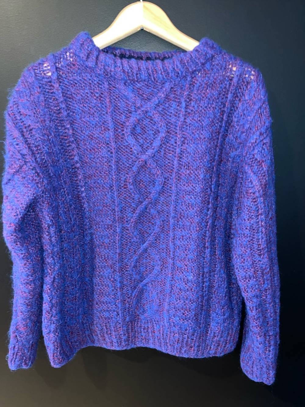 Purple Cable Knit Women's Sweater